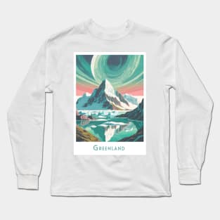 Retro Vintage Greenland Travel Adventure Long Sleeve T-Shirt